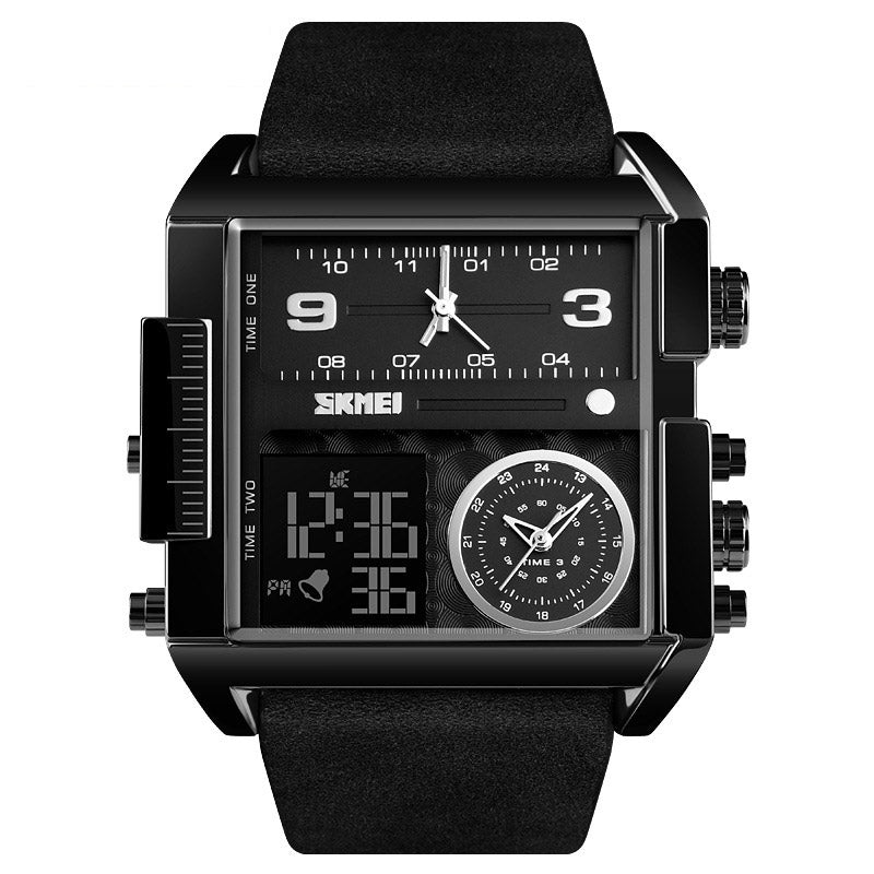 Analog-Digital Watch Square Men's Business Electronic Watch