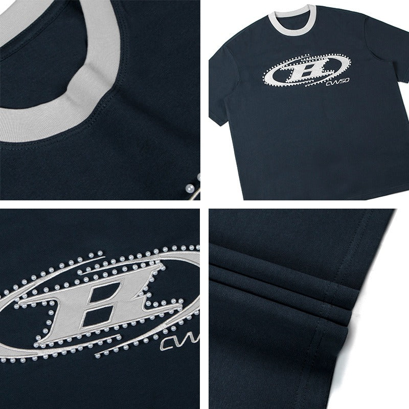 80s And 90s Vintage Pearl Embroidery Short Sleeve T-Shirts