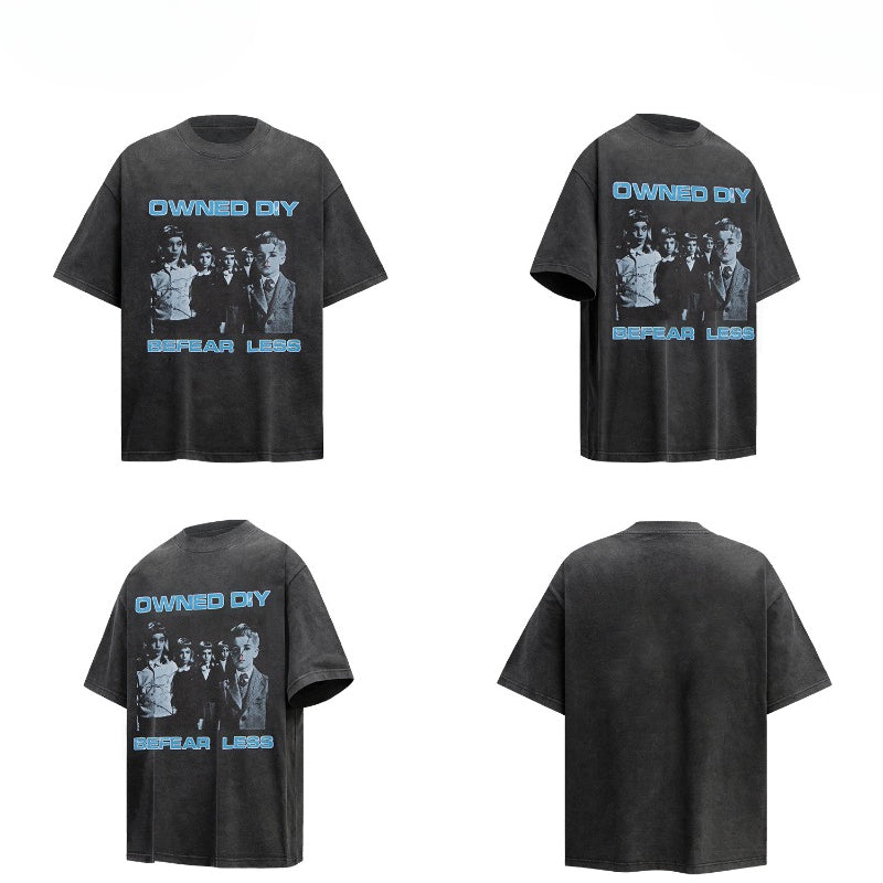 80s And 90s Vintage T Shirts Vintage Washing Water Old Fun Kids Short Sleeve T-Shirts