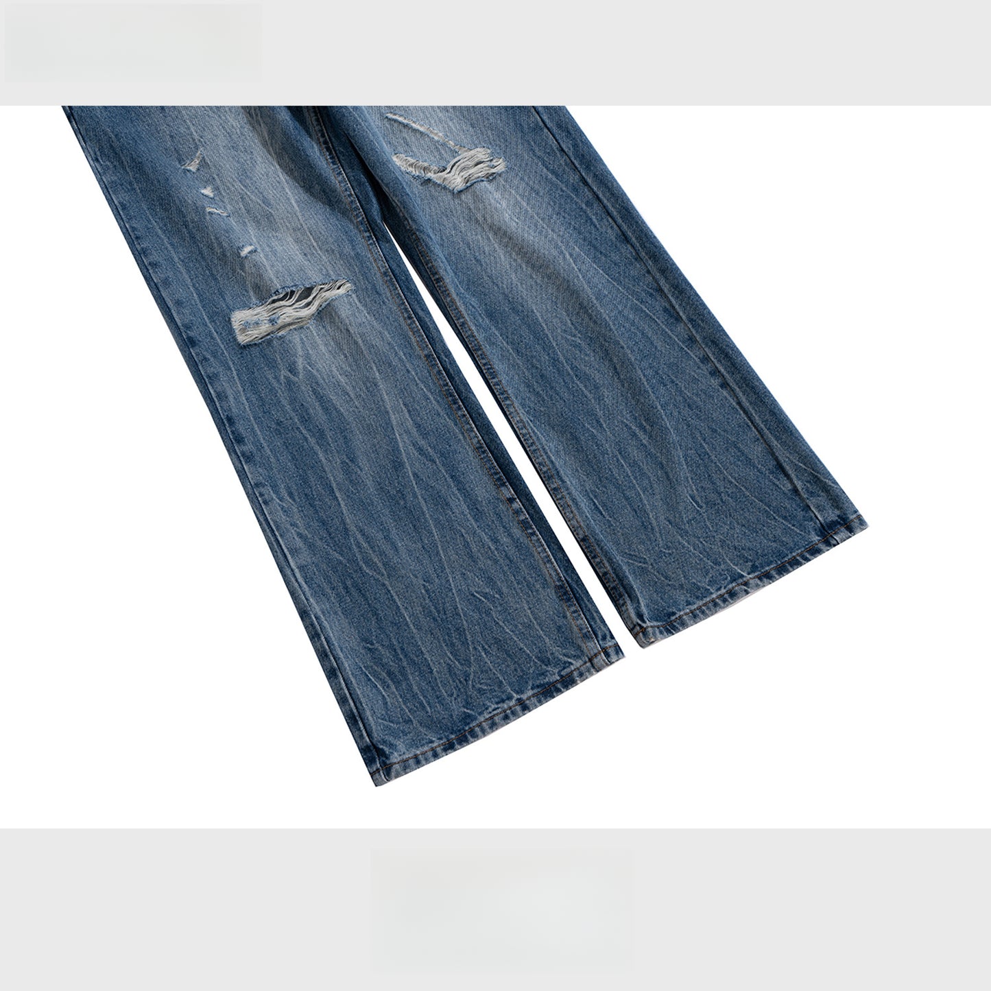Rock Revival Jeans Ripped Trousers Wide Feet Wash Water Blue Jeans
