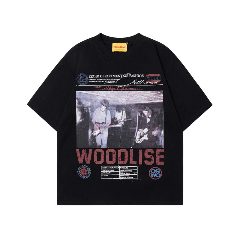 90s West Coast Hip Hop Fashion T Shirts Hip Hop Rock Band Vintage Character Half Sleeve Top