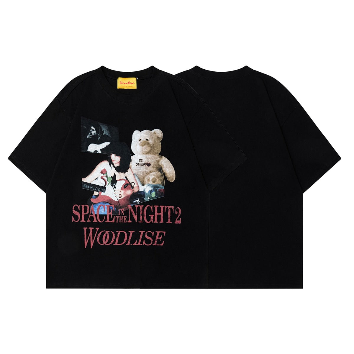 90s West Coast Hip Hop Fashion T Shirts Valentine's Day Bear Print Top