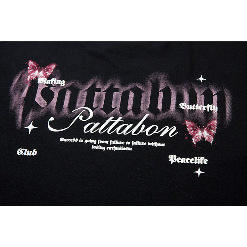 Marcas De Streetwear Butterfly Print Long Sleeve T-Shirt oversize