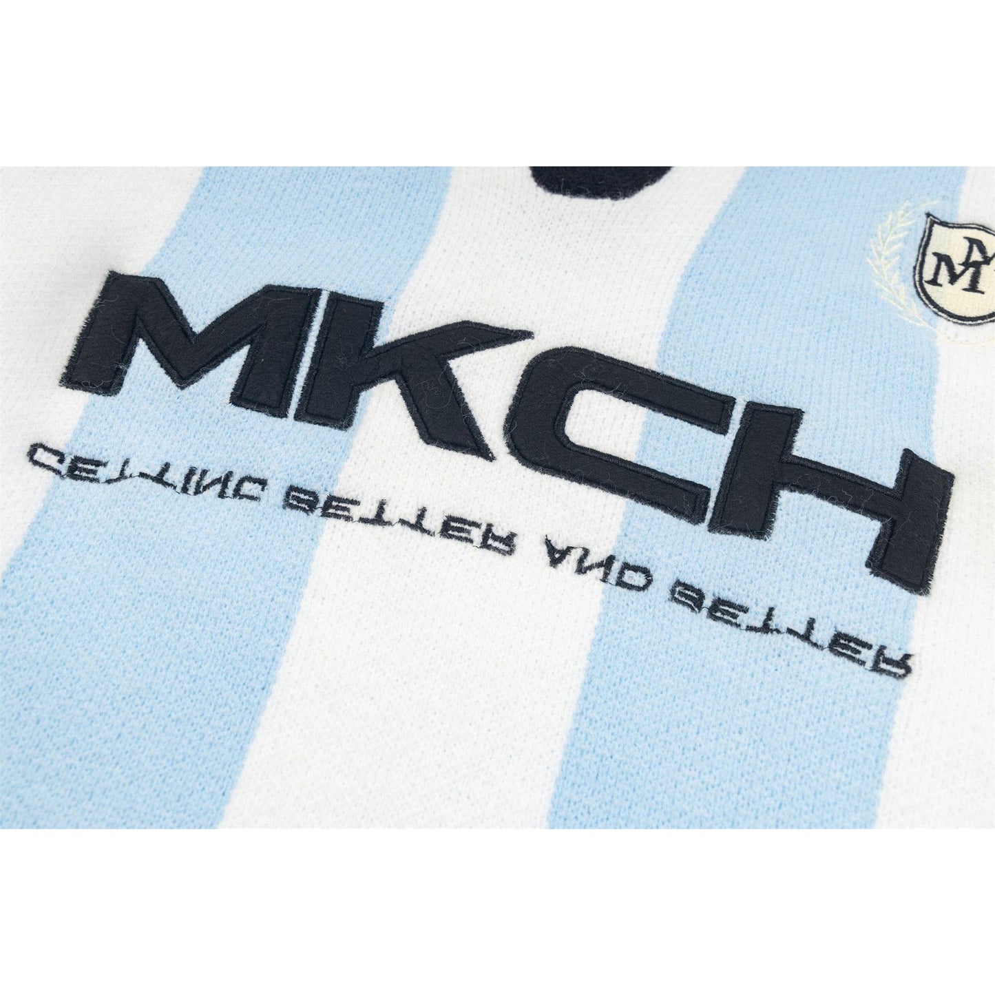 Marcas De Streetwear Striped Letter-Embroidered Lapel Sweater