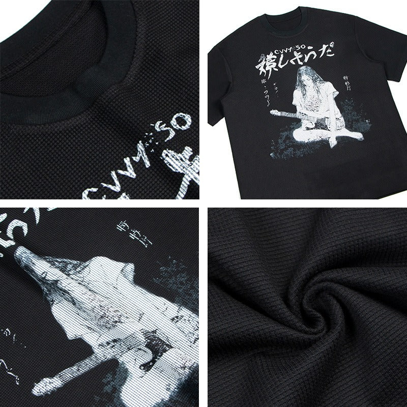 80s And 90s Vintage T Shirts Vintage Cartoon Waffle Crew Neck Short Sleeve T-Shirt