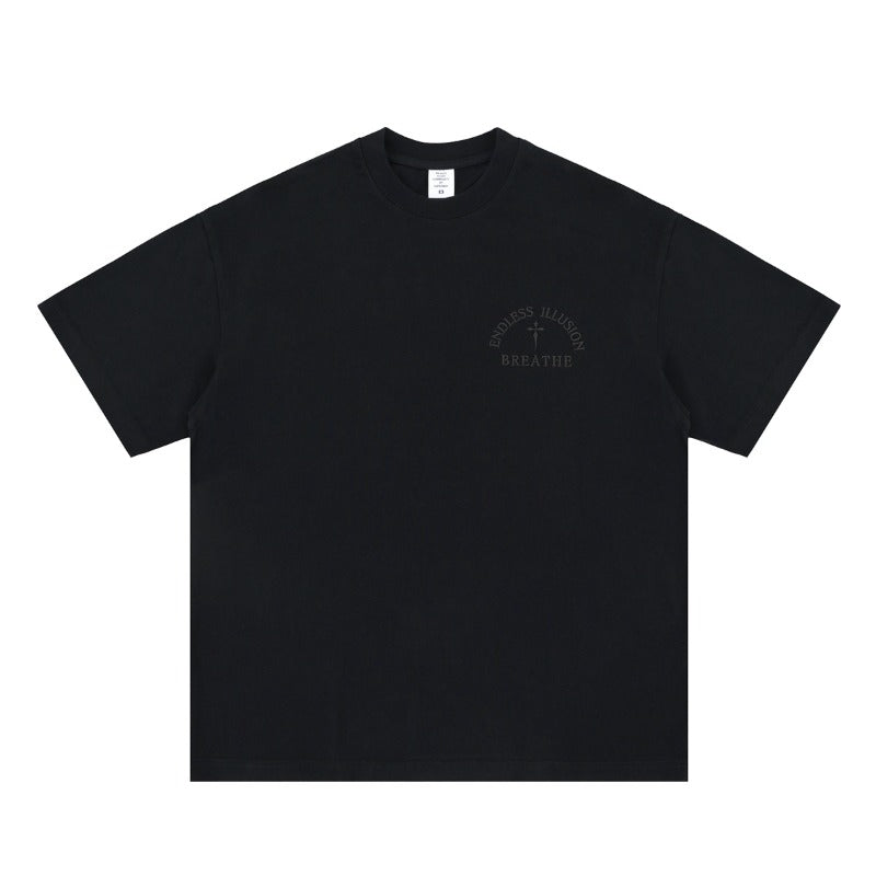 Vintage 90s Hip Hop Clothing Summer Embroidery Casual Short Sleeve T-Shirt