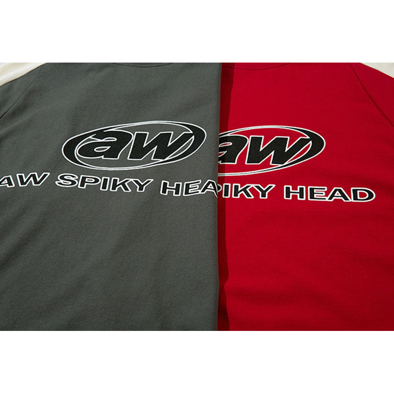 Racing oversized t shirt retro racing style long sleeve t-shirt
