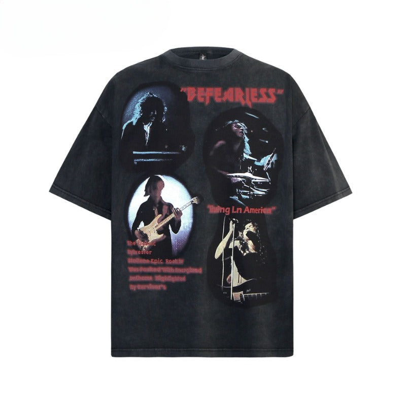 80s And 90s Vintage T-Shirts Vintage Hip Hop Rock Short Sleeve T-Shirt