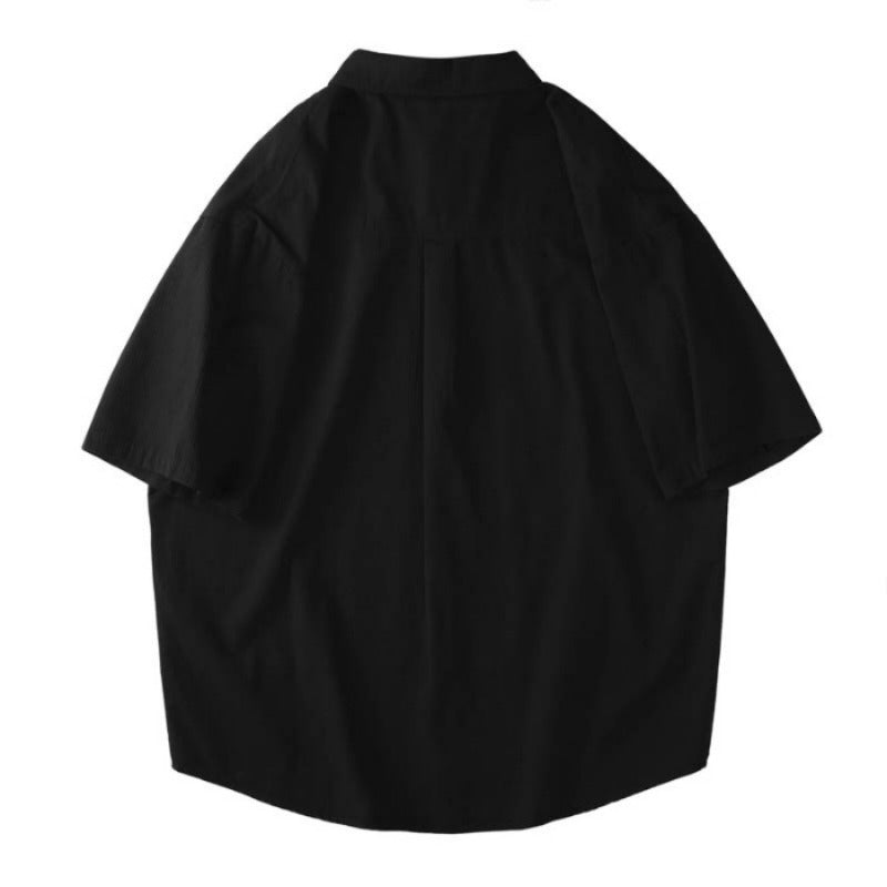 Men T-shirts Short Sleeve Shirt Summer Loose Vintage Top