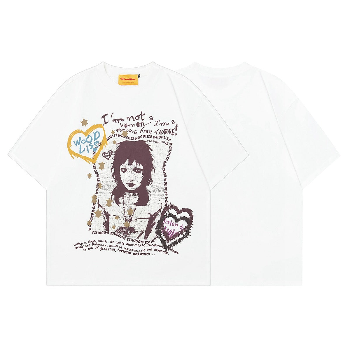 90s West Coast Hip Hop Fashion T Shirts Punk Rock Girl Printed Short Sleeve T-Shirt