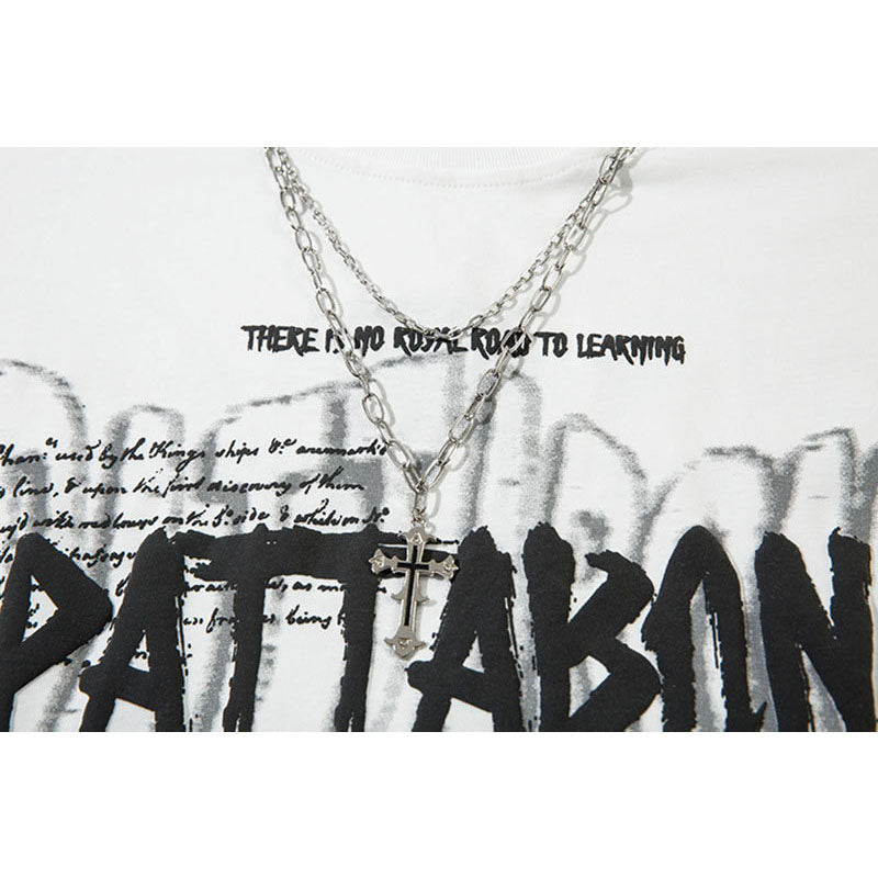 Marcas De Streetwear Necklace Long Sleeve T-Shirt Loose Oversize Top