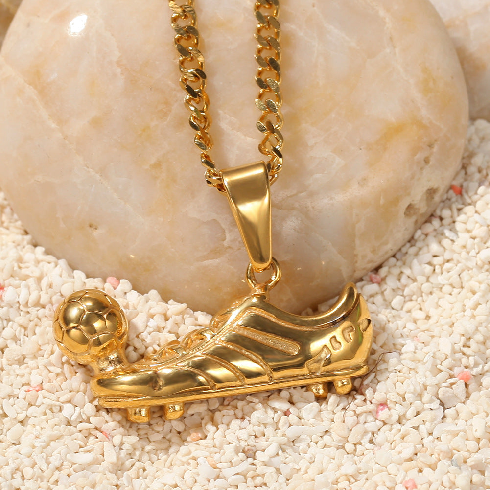 Jewelry Hip Hop Football Sneakers Pendant Necklace rapper