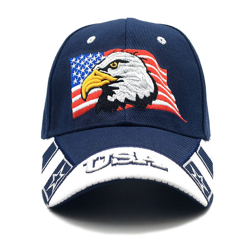 Vintage Usa Cap Eagle Embroidered Cap Sunshade Curved Eaves