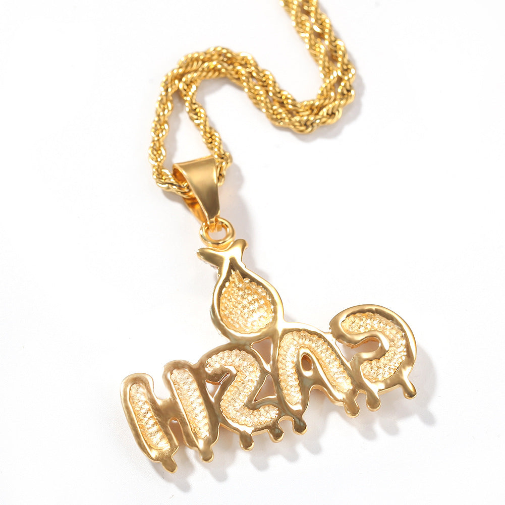 Jewelry Diamond 'Money Bags' Letters Necklaces Alphabet Pieces Royalty