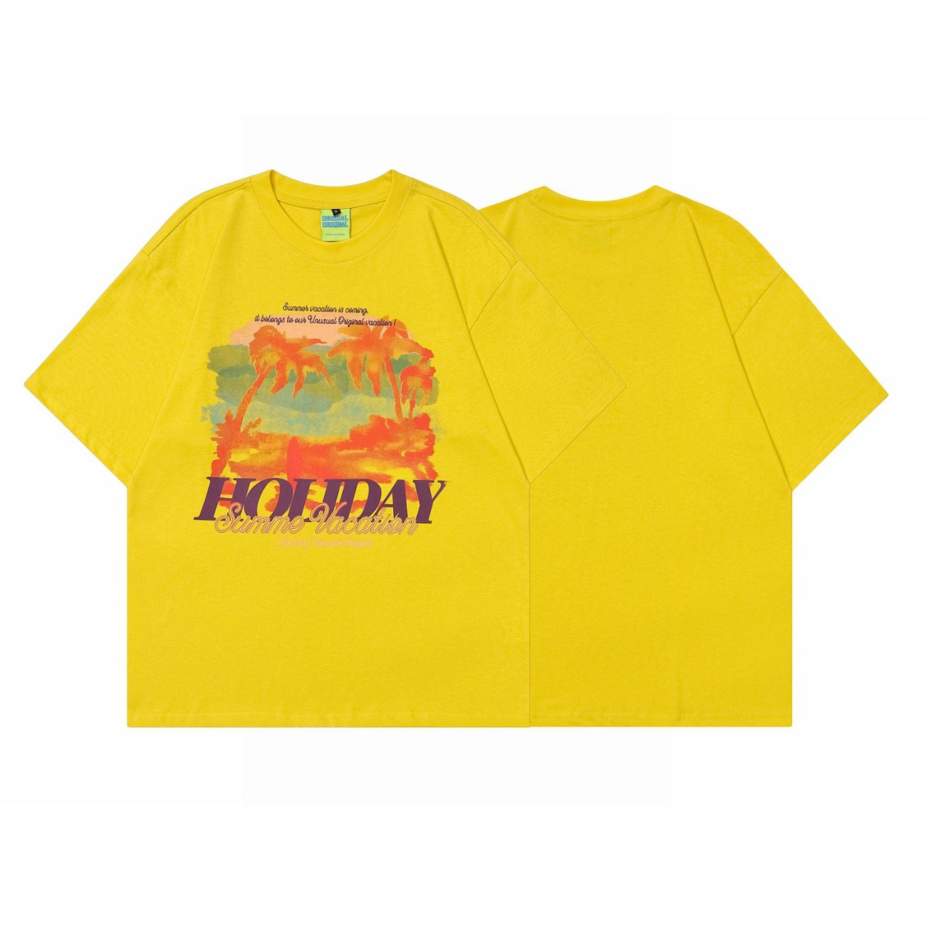 90s West Coast Hip Hop Fashion T Shirts Spring Summer Sunset Beach Print Half Sleeve Top