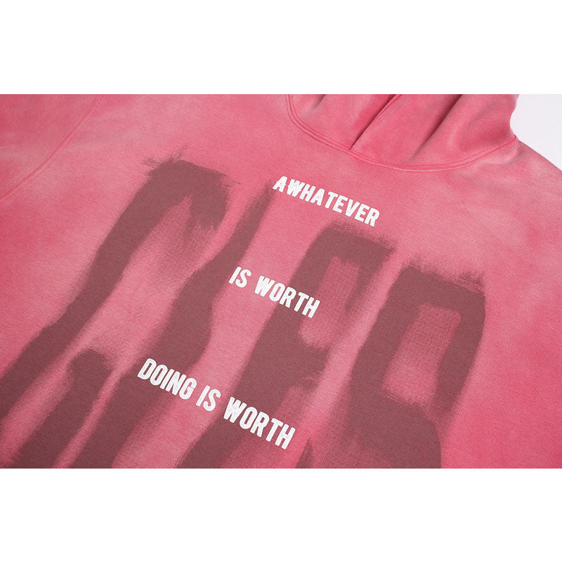 Streetwear Hoodie gradual change do old hooded sweater retro graffiti letter hoodie