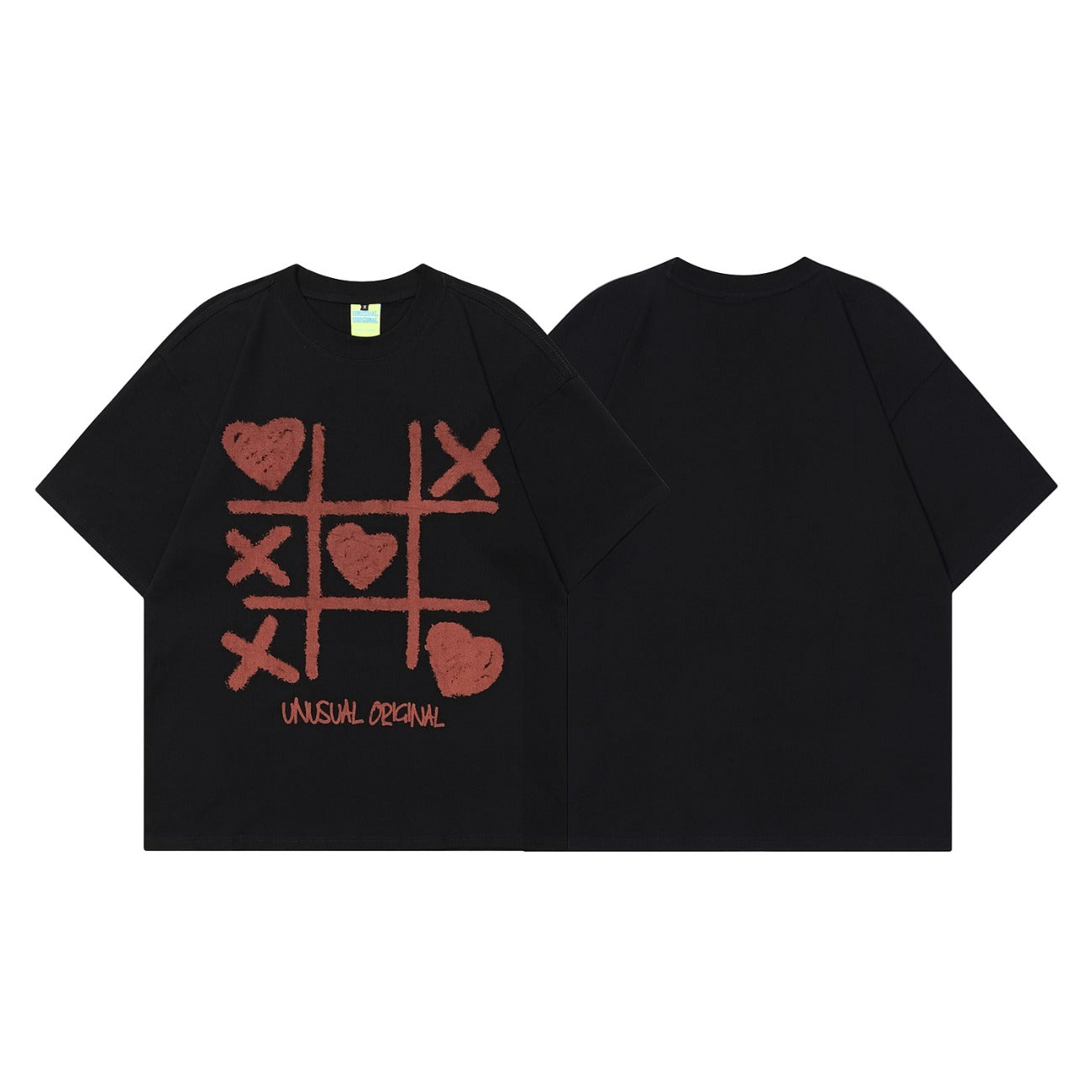 90s West Coast Hip Hop Fashion T Shirts Love Graffiti Half Sleeve Couple Top