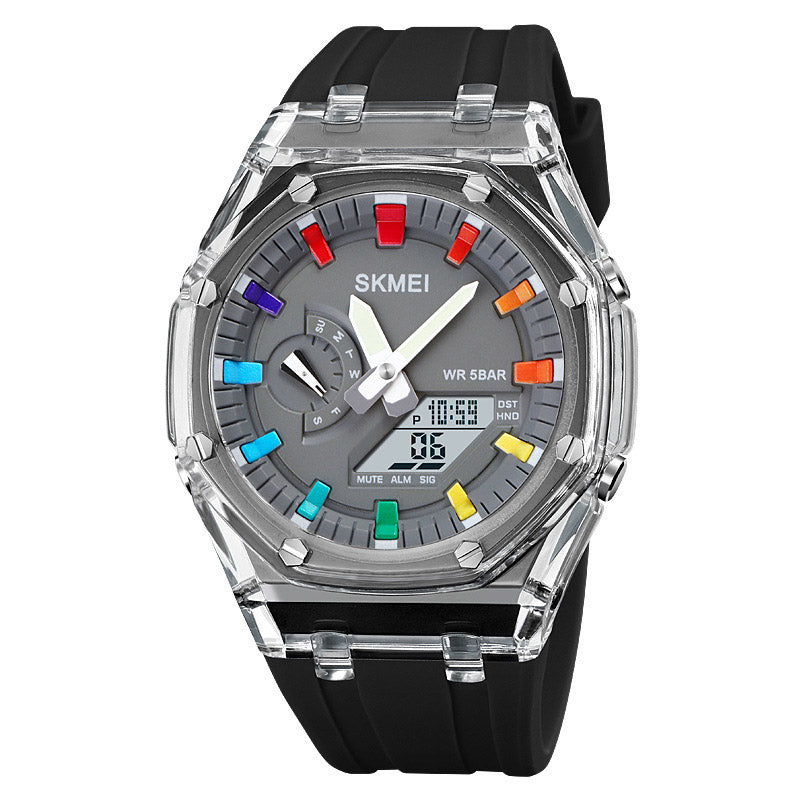 Analog-Digital Watch Outdoor Sports Waterproof Student Electronic Watch