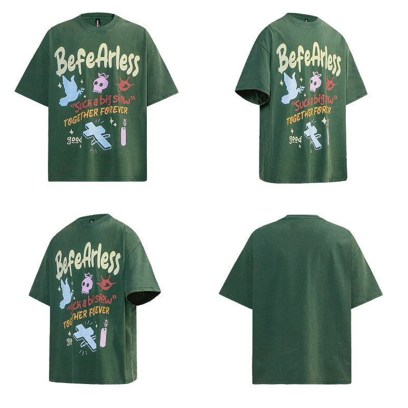 80s And 90s Vintage T-Shirts Vintage Cartoon Graffiti Short Sleeve T-Shirt