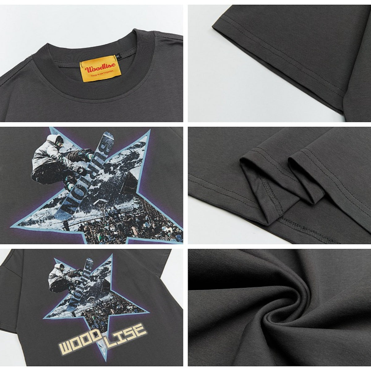 90s West Coast Hip Hop Fashion T Shirts Skateboard Pentagram Print Short Sleeve T-Shirt