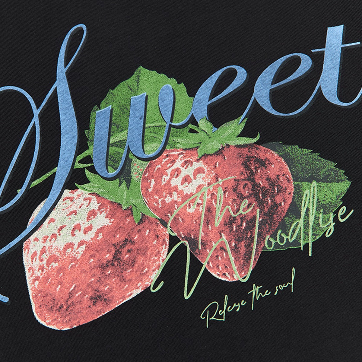 90s West Coast Hip Hop Fashion T-Shirts Strawberry Print Cotton Short Sleeve T-Shirts