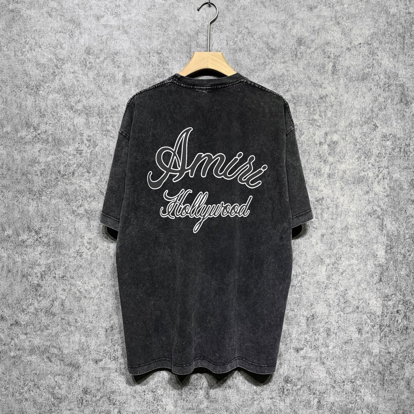Amiri washed t-shirt letter padded printing short sleeves