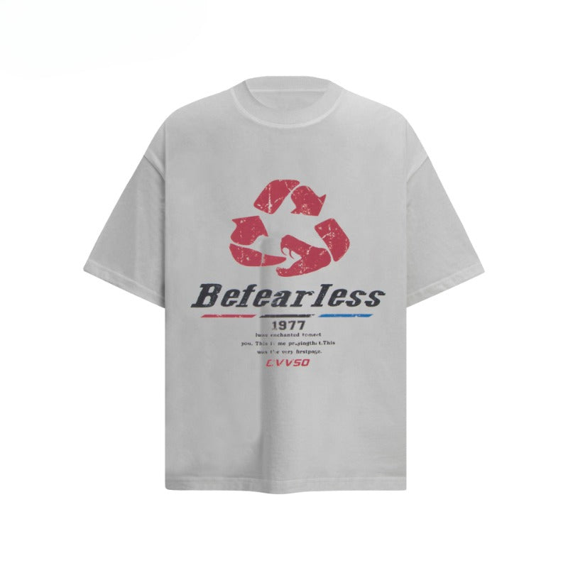 80s And 90s Vintage T Shirts Vintage Washing Water Old Alphabet Printed Short Sleeve T-Shirts