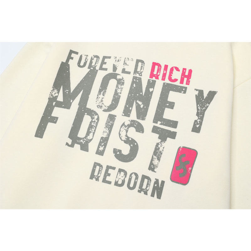Streetwear Hoodie Vintage Alphabet Print Hooded Sweater Oversize Hoodie