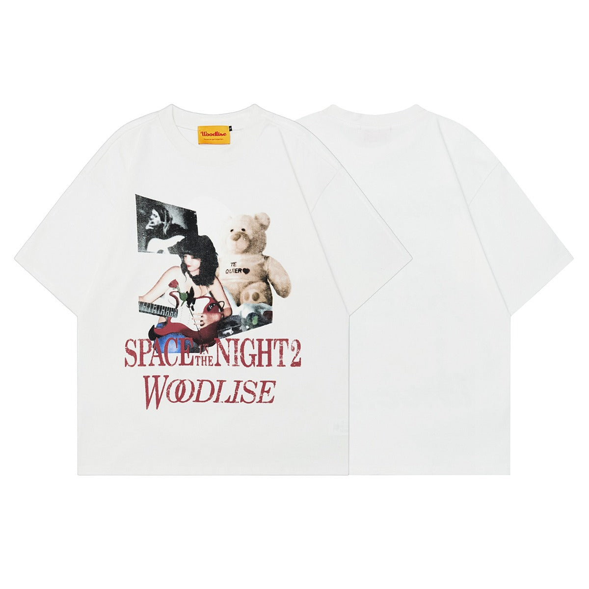 90s West Coast Hip Hop Fashion T Shirts Valentine's Day Bear Print Top