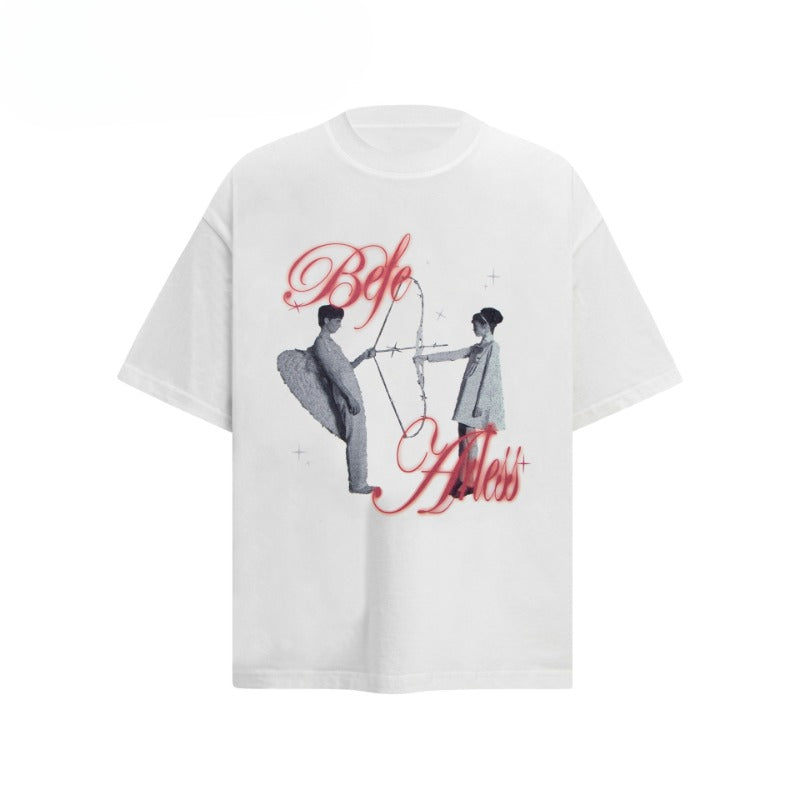 80s And 90s Vintage T Shirts Vintage Wash Make Old Angel Short Sleeve T-Shirts