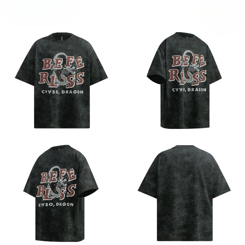 80s And 90s Vintage T-Shirts Vintage Chinese Dragon Short Sleeve T-Shirt