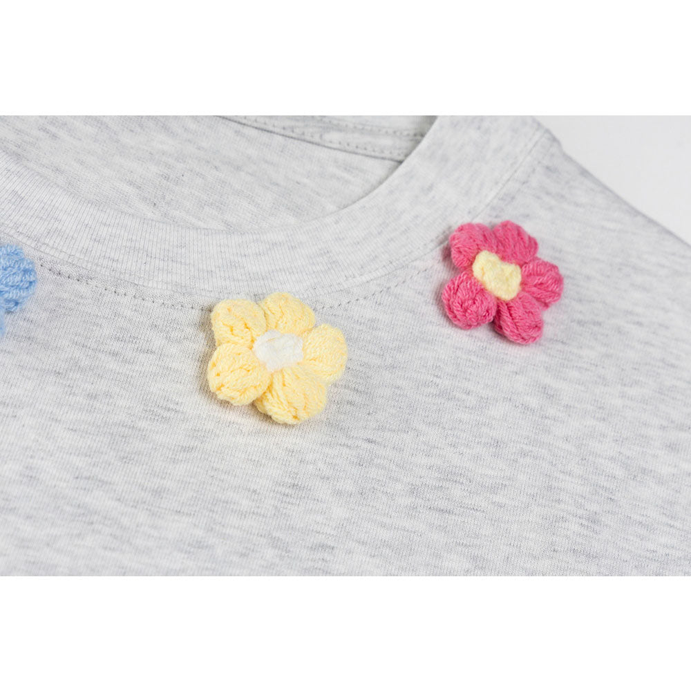 Vintage Usa Shirt Vintage Embroidered Floral Necklace Short Sleeve T-Shirt