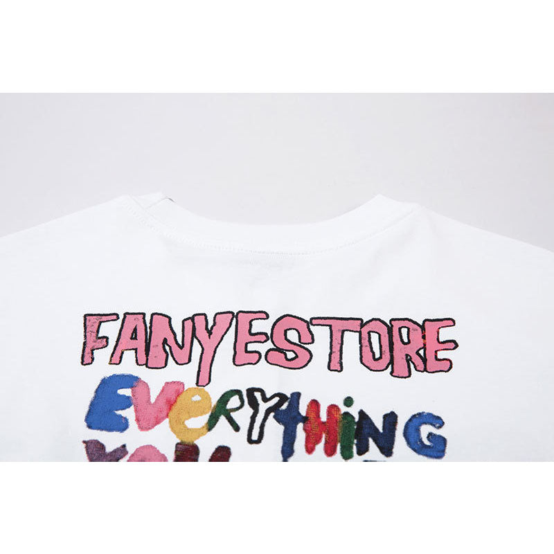Vintage Tišö Rt Vintage Cartoon Printed Couple T-Shirt