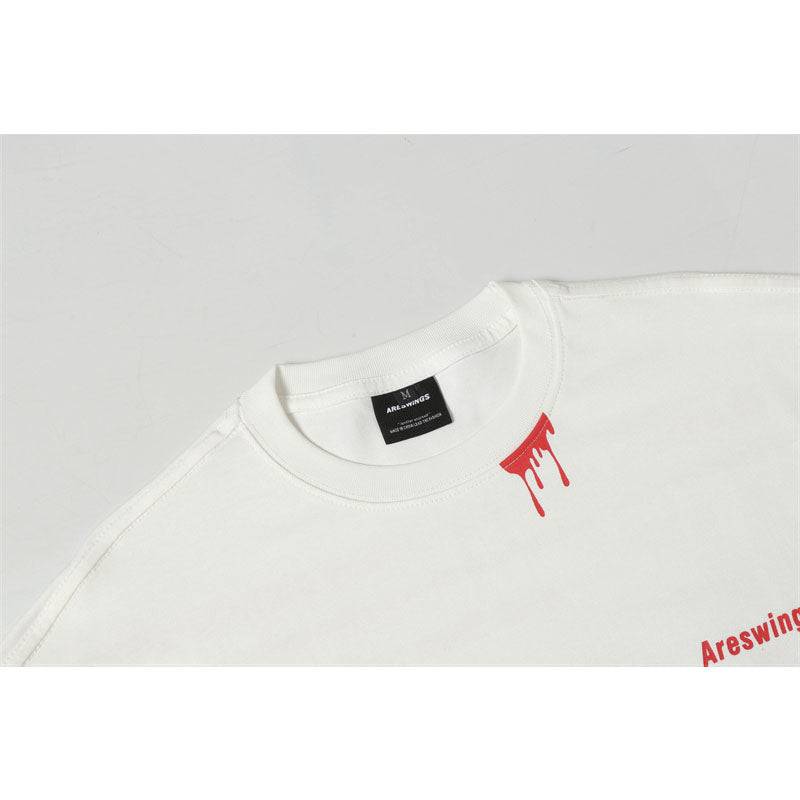 Casual Street Wear Vintage Short Sleeve T-Shirt Crew Neck Loose Casual