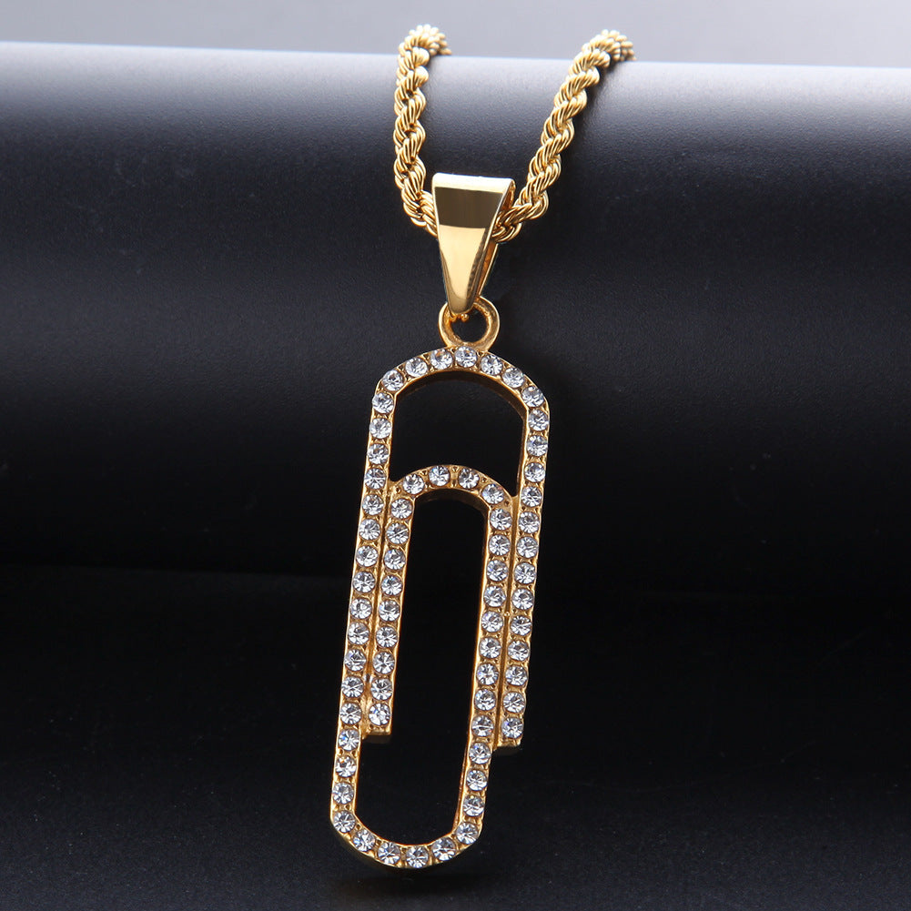 Jewelry Hip Hop Diamond Helmet Barbell Necklace Word Up rapper