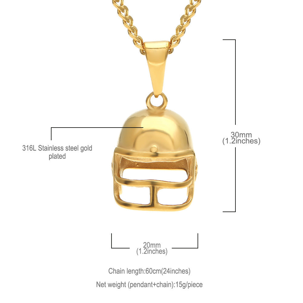 Jewelry Hip Hop Diamond Helmet Barbell Necklace Word Up rapper