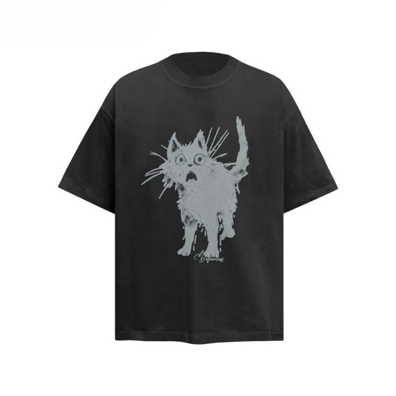 80s And 90s Vintage Surprise Kitten Short Sleeve T-Shirt