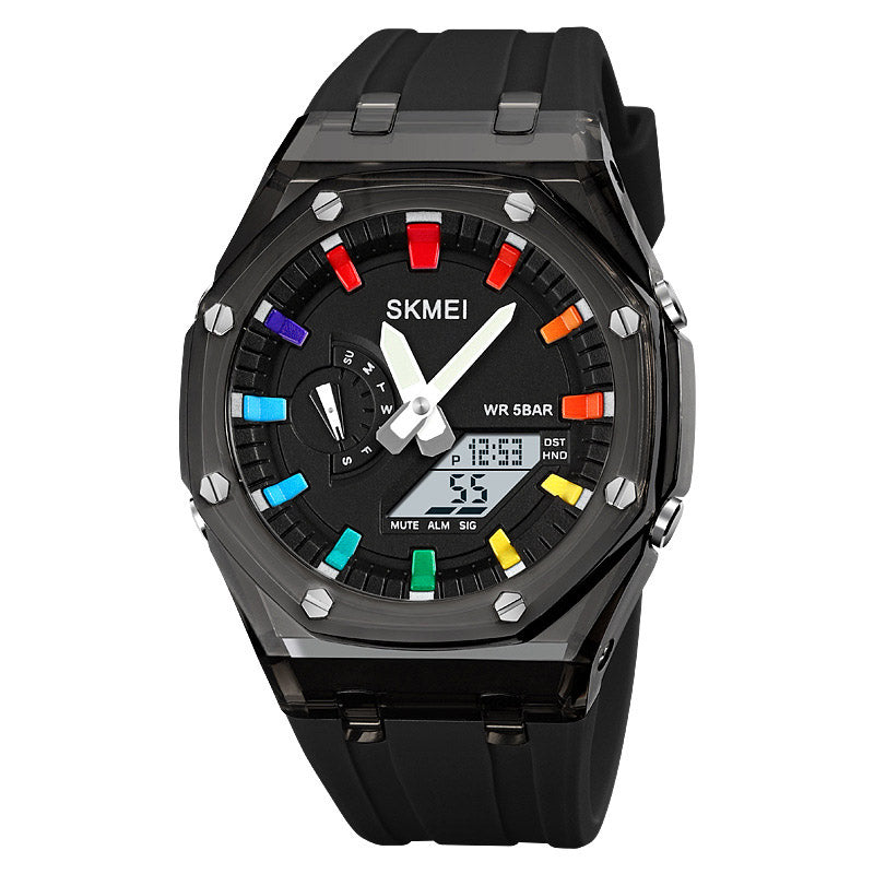 Analog-Digital Watch Outdoor Sports Waterproof Student Electronic Watch