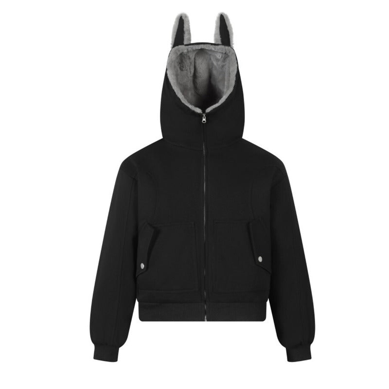 Unisex Down Jacket Winter Doberman Fleece Padded Jacket