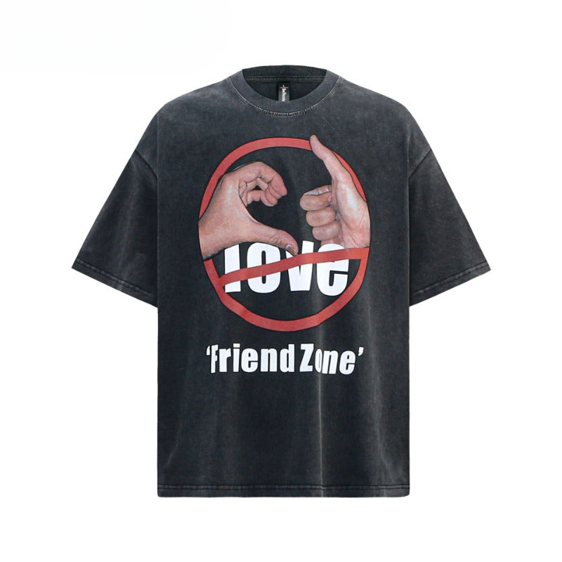 80s And 90s Vintage T Shirts Summer Vintage Washing Old Prohibited Spoofing Short Sleeve T-Shirts