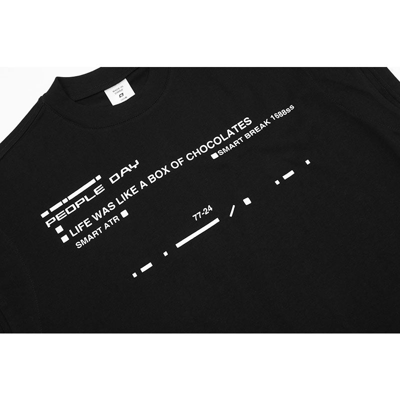 Marcas De Streetwear Two-Letter Print Short Sleeve T-Shirt