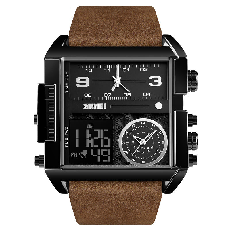 Analog-Digital Watch Square Men's Business Electronic Watch