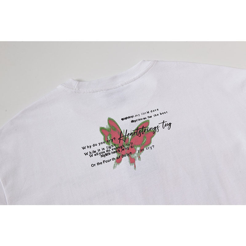 Casual Street Wear Chain Short Sleeve T-Shirt Crew Neck Loose