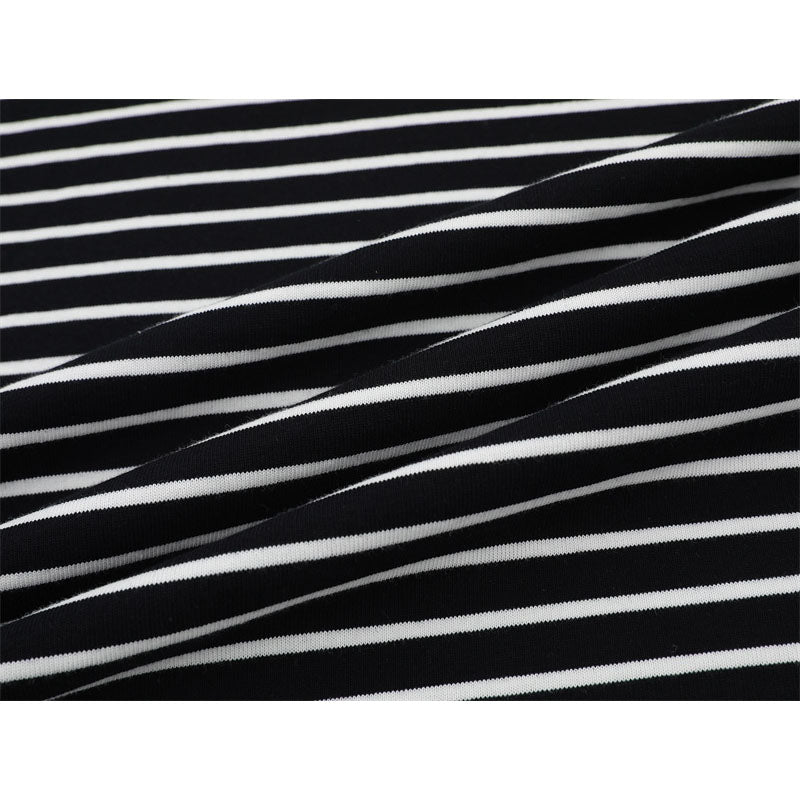 Hip Hop Shirts For Boys Black & White Striped Short Sleeve T-Shirt