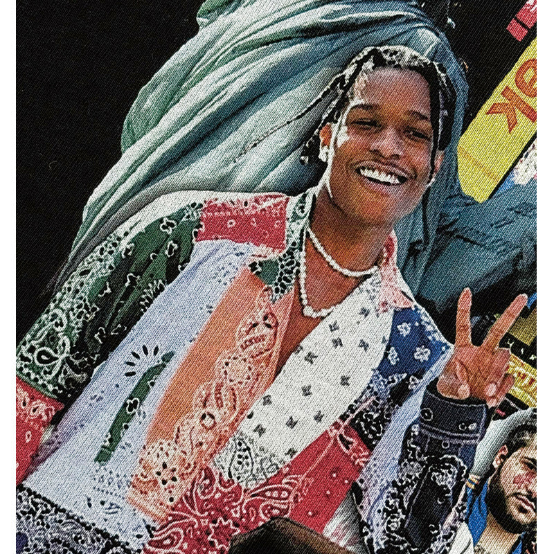 Cool t rapper ASAP ROCKY hip hop rap print short sleeve t-shirt