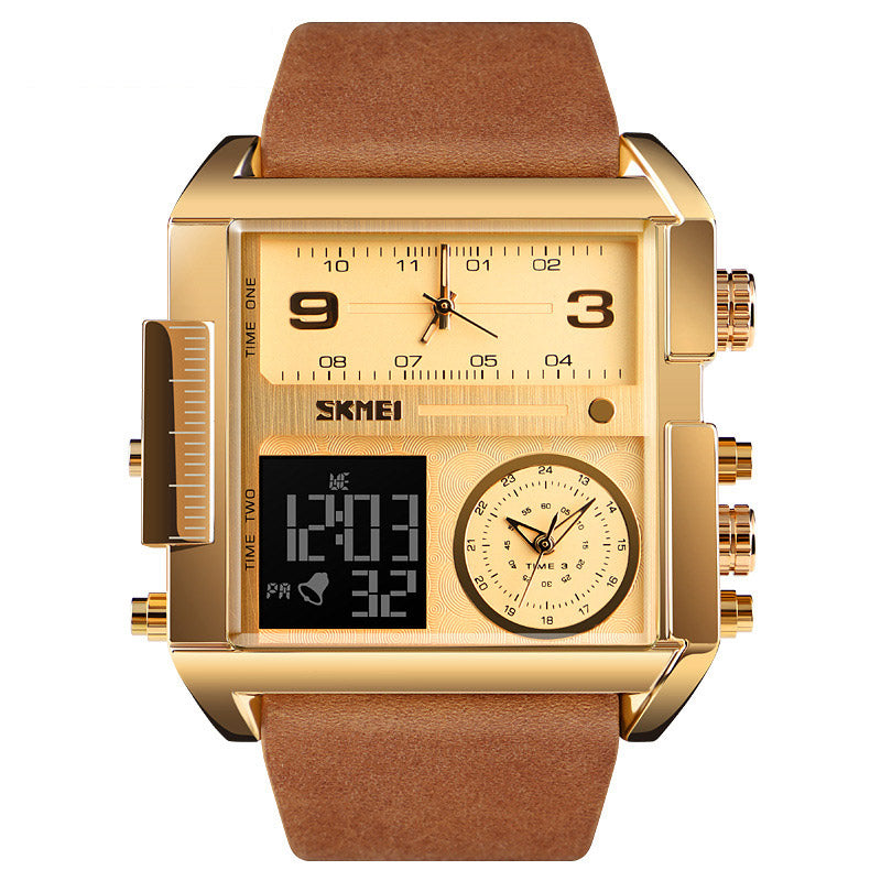 Analog-Digital Watch Square Men's Business Electronic Watch