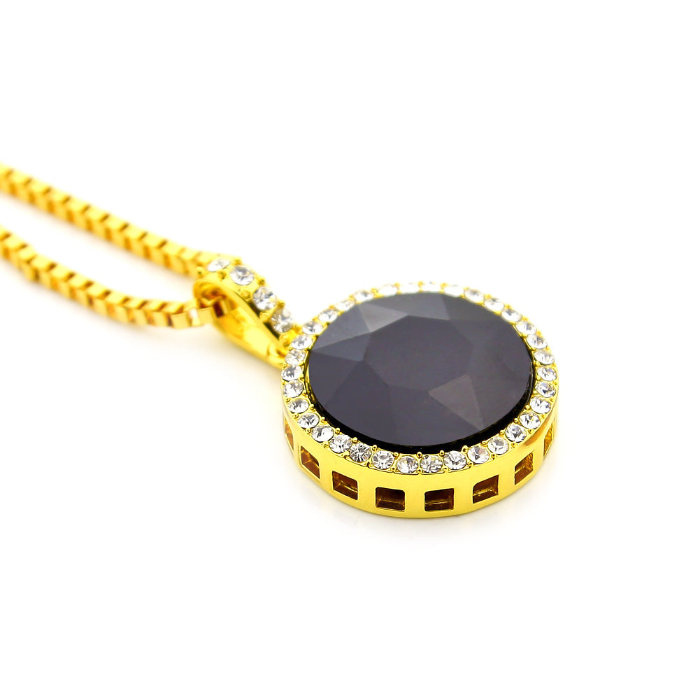 Jewelry Hip Hop Rhinestone Round Jewel Necklace Spectrum St. Valentine's