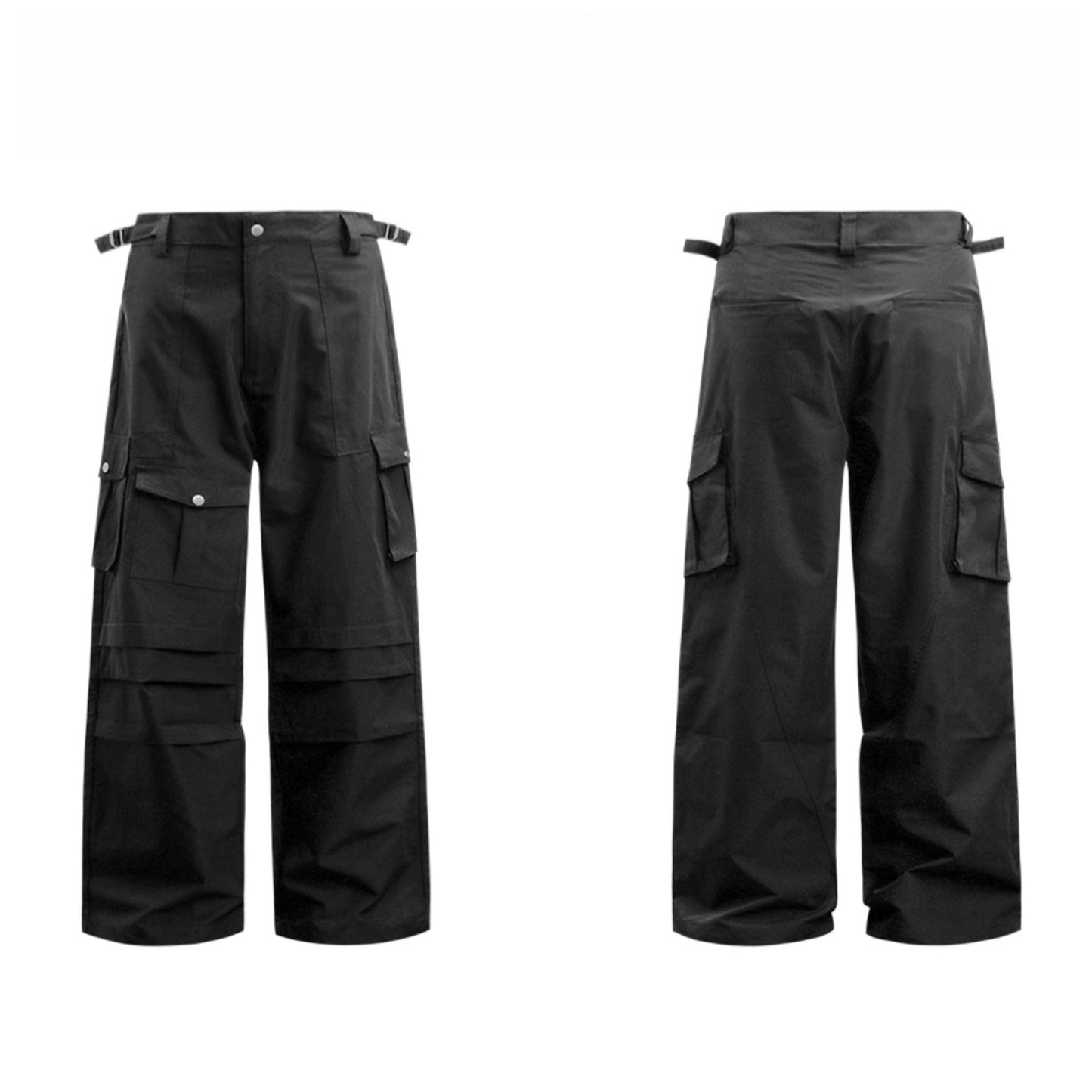 Hip Hop Pants For Boys Vintage Multi-Pocket Quick-Drying Overalls Loose Straight Casual Pants