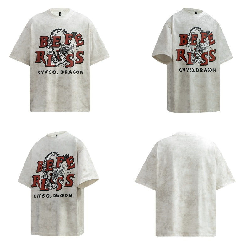 80s And 90s Vintage T-Shirts Vintage Chinese Dragon Short Sleeve T-Shirt