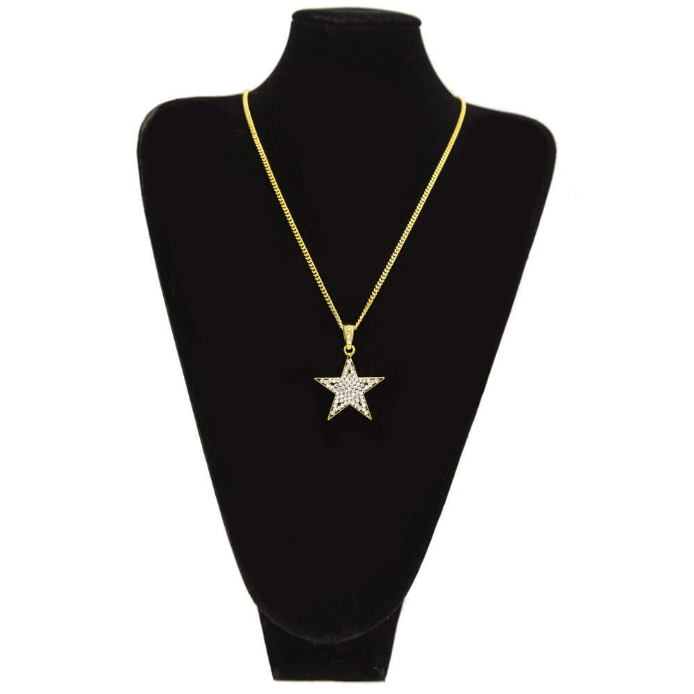 Jewelry Rhinestone Pentagram Pendant Necklace St. Valentine's Royalty